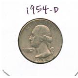 1954-D Washington Silver Quarter