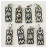 925 Sterling Silver Mom Charms - 8 Total, 18.31 g