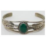 Vintage Sterling Silver Native American Malachite