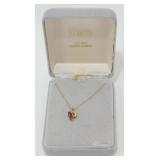 Real Gold, Ruby & Diamond Necklace in Box - 1.58 g
