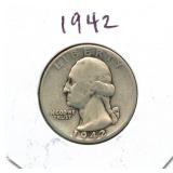 1942 Washington Silver Quarter