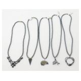 5 New Hematite Finished Necklaces