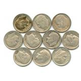 (10) U.S. Roosevelt Silver Dimes