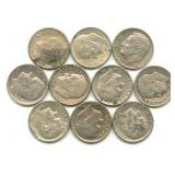 (10) U.S. Roosevelt Silver Dimes