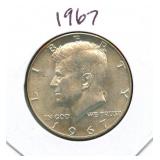 1967 Kennedy Silver Half Dollar - 40% Silver