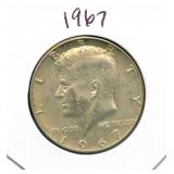 1967 Kennedy Silver Half Dollar - 40% Silver