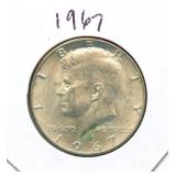1967 Kennedy Silver Half Dollar - 40% Silver