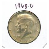 1968-D Kennedy Silver Half Dollar - 40% Silver