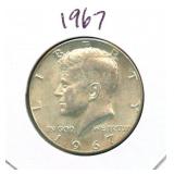 1967 Kennedy Silver Half Dollar - 40% Silver