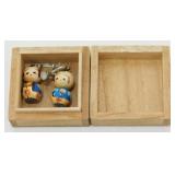 Vintage Kokeshi Doll Screwback Earrings