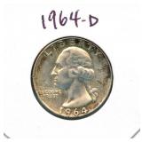 1964-D Washington Silver Quarter