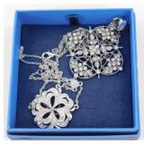 Clear Rhinestone Filigree Design Necklaces