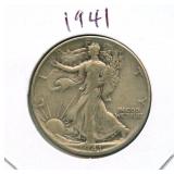 1941 Walking Liberty Silver Half Dollar