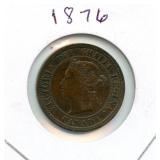 1876 Canada Large One Cent - XF Details, High