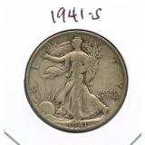 1941-S Walking Liberty Silver Half Dollar