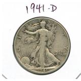 1941-D Walking Liberty Silver Half Dollar
