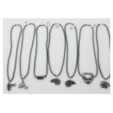 7 New Hematite Finished Necklaces