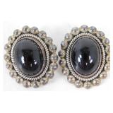 Sterling Black Onyx Clip-On Earrings - 21.95