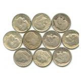 (3) 90% Silver Mercury Roosevelt 1941-D, 1942-D &