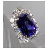 Tanzanite Simulant & Cubic Zirconia .925 Pendant