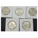 5 Kennedy Half Dollars from 1976 - 3 Denver & 2