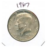 1967 Kennedy Silver Half Dollar - 40% Silver