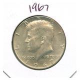 1967 Kennedy Silver Half Dollar - 40% Silver