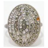 Marked Sterling Ring Size 8.75, 6.62g - Missing