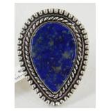 German Silver & Lapis Ring - Size 6