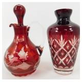 * Bohemian Ruby Cut to Clear - 2 Pieces