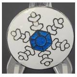 Siam (Thailand) Sterling Enamel Snowflake Brooch