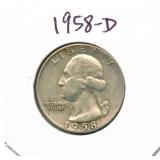 1958-D Washington Silver Quarter