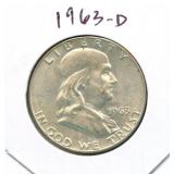 1963-D Franklin Silver Half Dollar