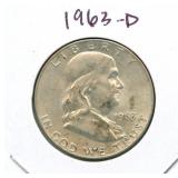 1963-D Franklin Silver Half Dollar