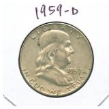 1959-D Franklin Silver Half Dollar