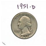 1951-D Washington Silver Quarter