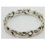 Vintage Sterling Silver Knot Ring Band - Size 9