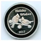 1-Ounce .999 Fine Silver Round,  Holiday Wishes