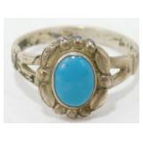 Sterling Turquoise Ring - Size 6.75, 3.01g