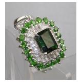 BBJ Jewelers Green Chrome Diopside & White Zircon
