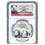 2013 1 oz .999 Silver China Panda - NGC MS 69