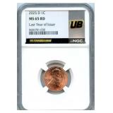 2025-D Last Year of Issue Lincoln Cent - NGC MS