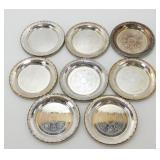 Set of 8 Vintage Silverplated Metal Coasters,