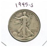 1945-S Walking Liberty Silver Half Dollar