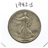 1942-S Walking Liberty Silver Half Dollar