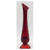 * Fenton Ruby Bud Vase - 7 1/2"