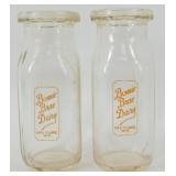 * 2 Vintage Bonnie Bae Half-Pint Glass Milk