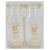 * 2 Vintage Bonnie Bae Half-Pint Glass Milk
