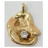 Pure Gold Necklace with Diamond in Box - 9.12 g