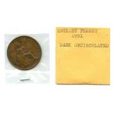 1951 English Penny Dark Uncirculated Condition